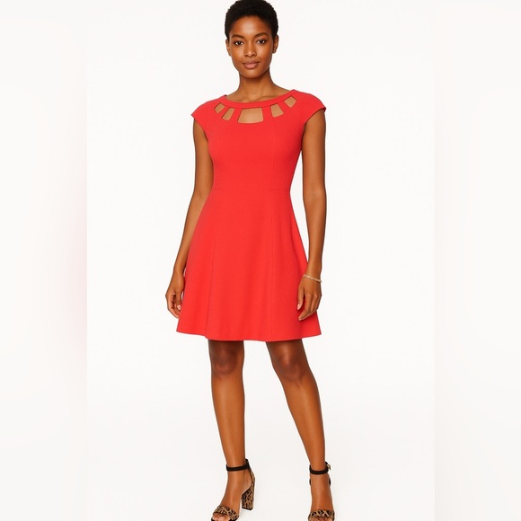 NEW Vince Camuto Coral Fit & Flare Dress – Cutout Neckline – NWT - Picture 1 of 3